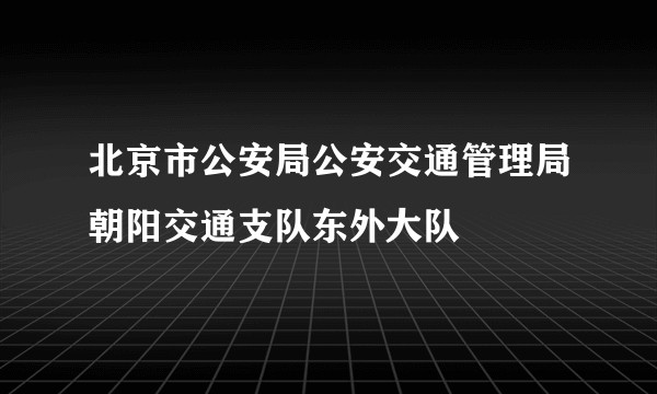北京市公安局公安交通管理局朝阳交通支队东外大队