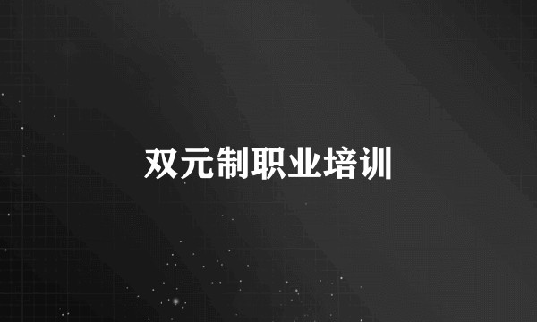双元制职业培训