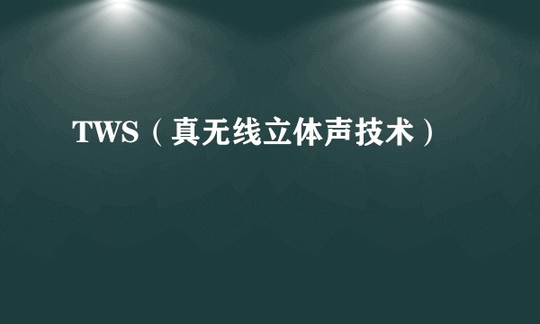 TWS（真无线立体声技术）