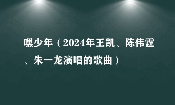 嘿少年(2024年王凯、陈伟霆、朱一龙演唱的歌曲)