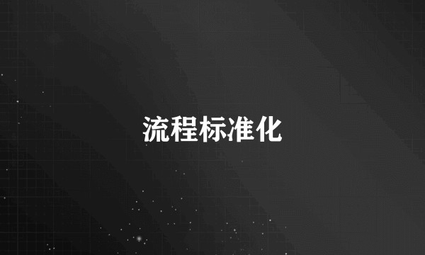 流程标准化