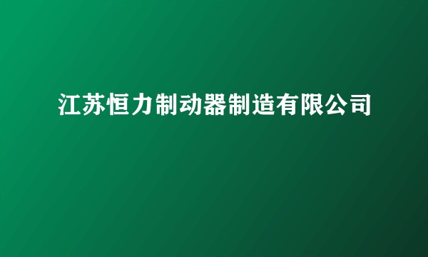 江苏恒力制动器制造有限公司