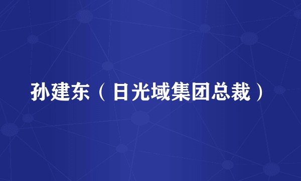 孙建东（日光域集团总裁）