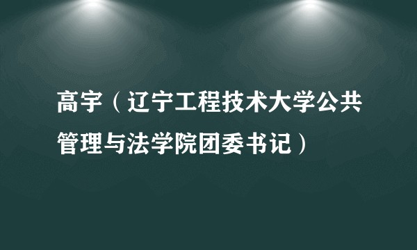 高宇（辽宁工程技术大学公共管理与法学院团委书记）