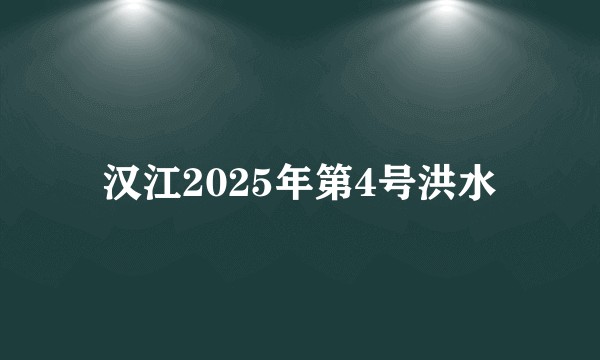 汉江2025年第4号洪水
