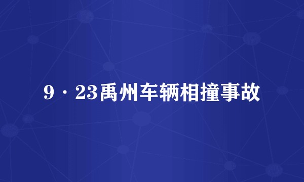 9·23禹州车辆相撞事故
