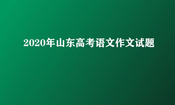 2020年山东高考语文作文试题
