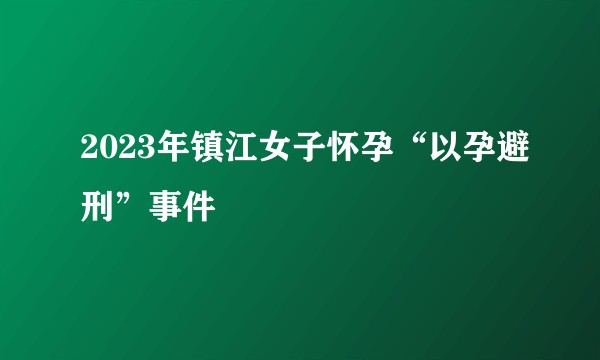 2023年镇江女子怀孕“以孕避刑”事件