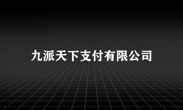 九派天下支付有限公司
