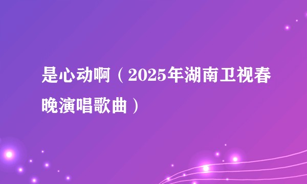 是心动啊（2025年湖南卫视春晚演唱歌曲）