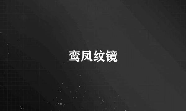 鸾凤纹镜