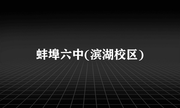 蚌埠六中(滨湖校区)