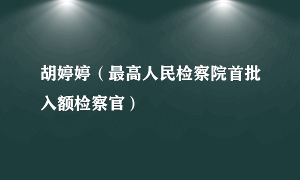胡婷婷(最高人民检察院首批入额检察官)