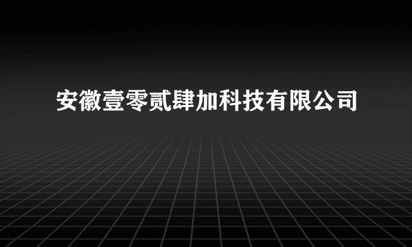安徽壹零贰肆加科技有限公司