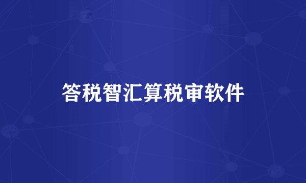答税智汇算税审软件
