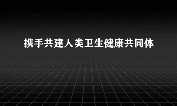 携手共建人类卫生健康共同体