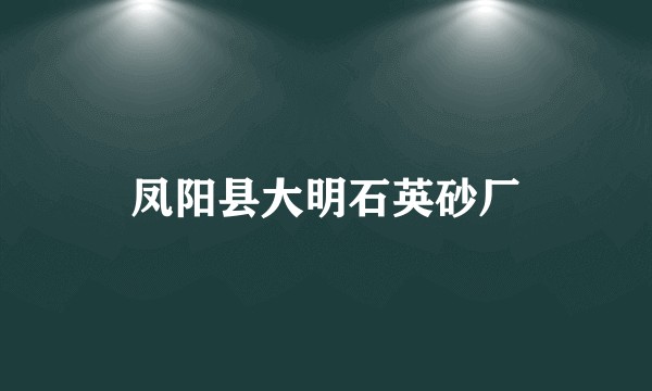 凤阳县大明石英砂厂