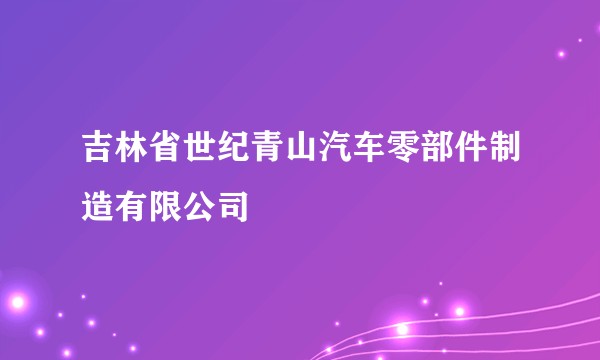 吉林省世纪青山汽车零部件制造有限公司