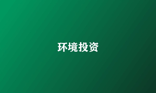 环境投资