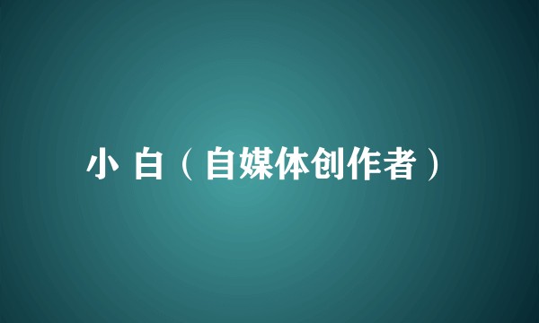 小 白（自媒体创作者）