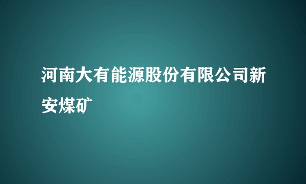 河南大有能源股份有限公司新安煤矿