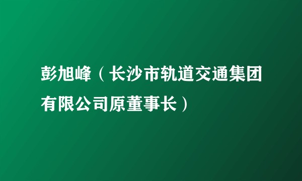 彭旭峰(长沙市轨道交通集团有限公司原董事长)