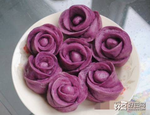 紫薯玫瑰花卷