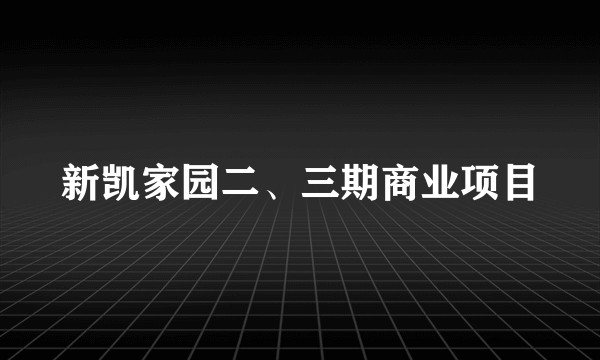 新凯家园二、三期商业项目