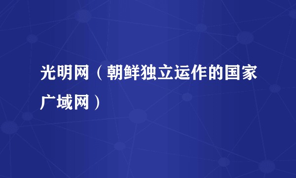 光明网（朝鲜独立运作的国家广域网）
