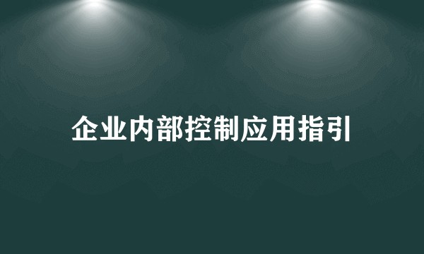 企业内部控制应用指引