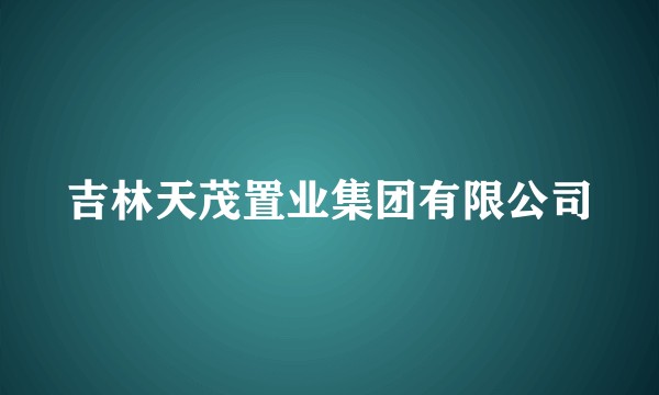 吉林天茂置业集团有限公司