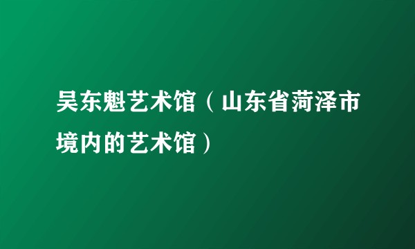 吴东魁艺术馆（山东省菏泽市境内的艺术馆）