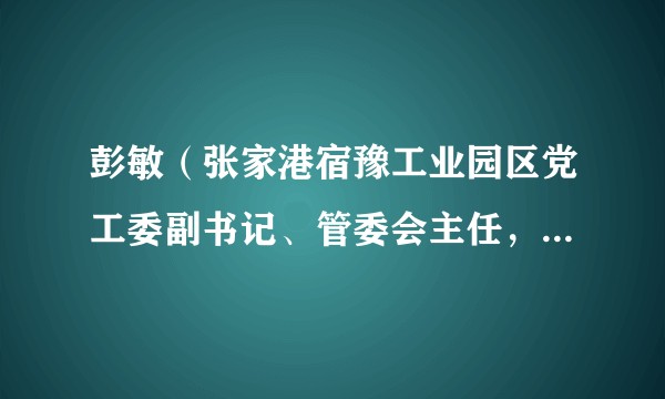 彭敏(张家港宿豫工业园区党工委副书记、管委会主任,一级主任科员)