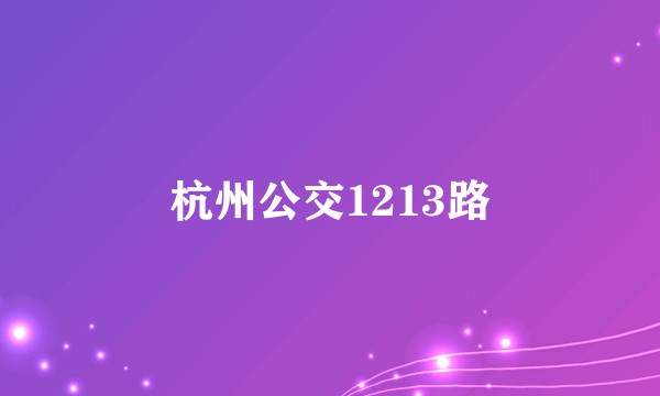 杭州公交1213路