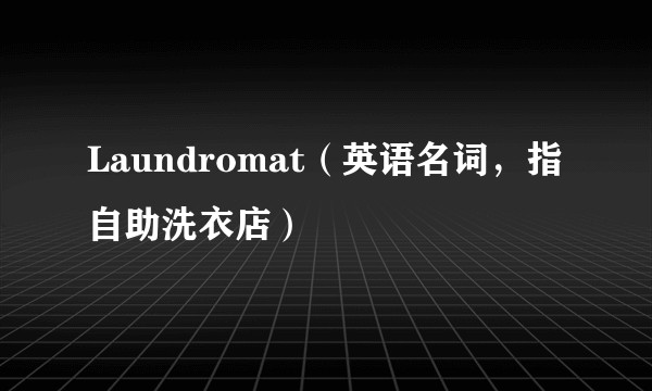 Laundromat（英语名词，指自助洗衣店）