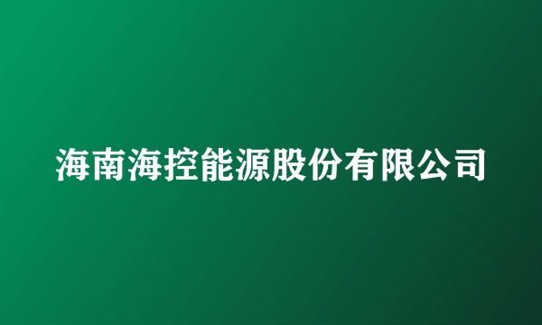 海南海控能源股份有限公司