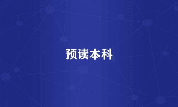 预读本科