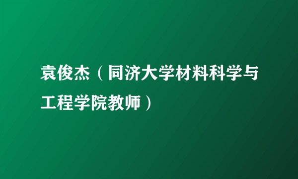 袁俊杰（同济大学材料科学与工程学院教师）