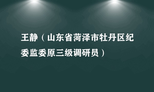 王静(山东省菏泽市牡丹区纪委监委原三级调研员)