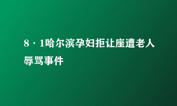 8·1哈尔滨孕妇拒让座遭老人辱骂事件