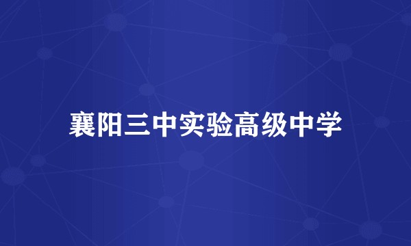 襄阳三中实验高级中学