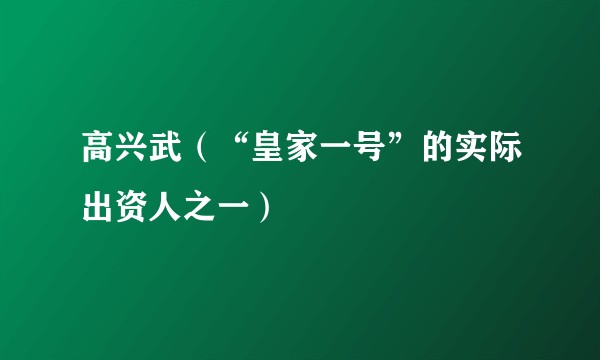 高兴武（“皇家一号”的实际出资人之一）