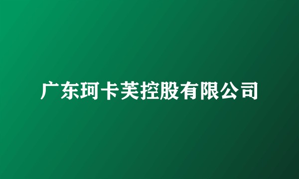 广东珂卡芙控股有限公司