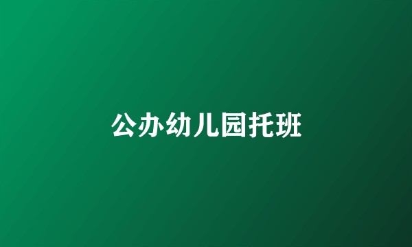 公办幼儿园托班