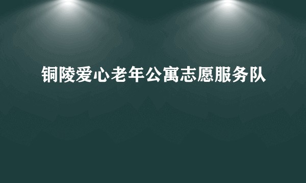 铜陵爱心老年公寓志愿服务队