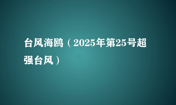 台风海鸥（2025年第25号超强台风）