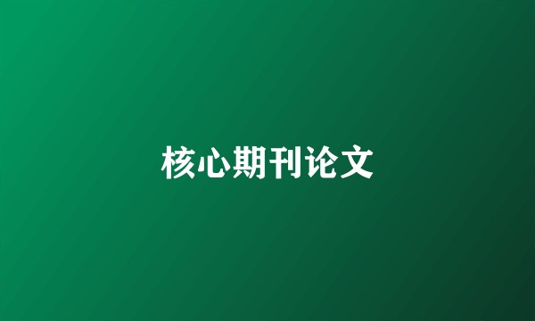 核心期刊论文