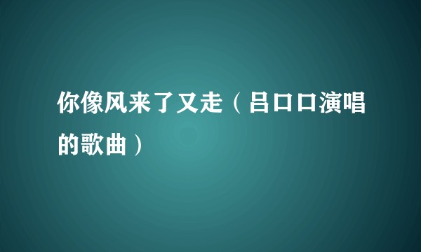 你像风来了又走（吕口口演唱的歌曲）