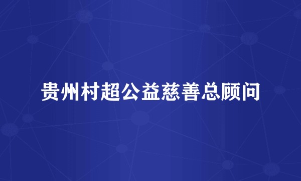 贵州村超公益慈善总顾问