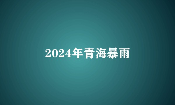 2024年青海暴雨